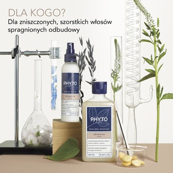 Zestaw Phyto Repair, termoochronny spray do włosów, 150 ml + odbudowujący szampon z keratyną, 250 ml