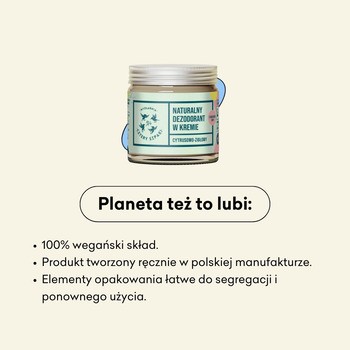 Mydlarnia 4 Szpaki, naturalny dezodorant w kremie, cytrusowo-ziołowy, 60 ml
