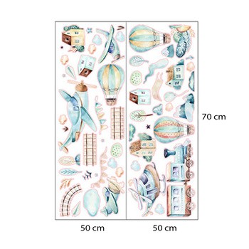 Sipo, Naklejki na ścianę dla dzieci, Samoloty i balony, 1 szt.