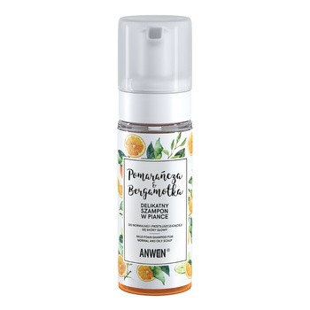 Anwen Pomarańcza i Bergamotka, delikatny szampon w piance, 170 ml