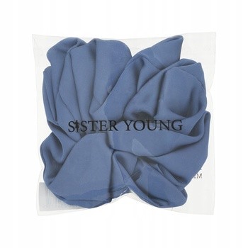 Sister Young Lilu, szyfonowa gumka do włosów scrunchie, steel blue, 1 szt.