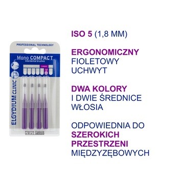 Elgydium Clinic Mono Compact 5, szczoteczka międzyzębowa, 4 szt.
