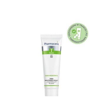 Pharmaceris T Sebo-Moistatic, krem nawilżająco-kojący do twarzy, SPF 50, 50 ml