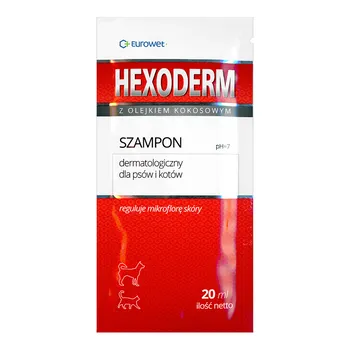 Hexoderm, dermatologiczny szampon dla psów i kotów, 20 ml