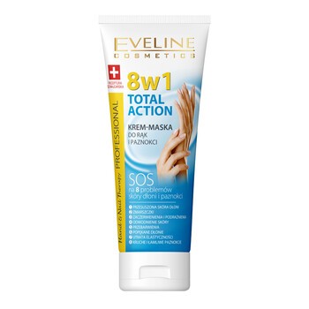 Eveline Hand&Nail Therapy Professional 8w1 Total Action, krem-maska do rąk i paznokci, 75 ml