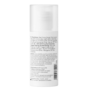 Geek & Gorgeous Smooth Out, tonik kwasowy z 12% AHA + kojącą opuncją figową, 30 ml