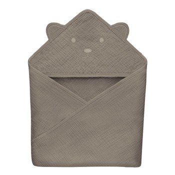 Lionelo, Muślinowy ręcznik kąpielowy, cappuccino, 1 szt.