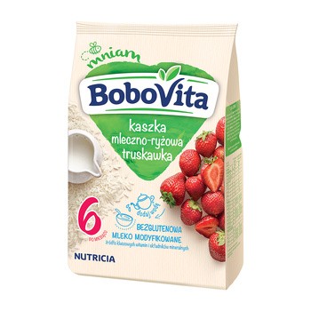 BoboVita, kaszka mleczno-ryżowa o smaku truskawkowym, 6m+, 230 g