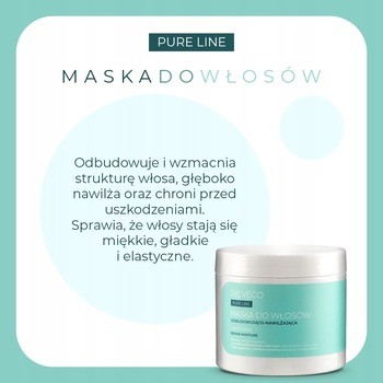 Sylveco Pure Line, odbudowująco-nawilżająca maska do włosów, 400 ml