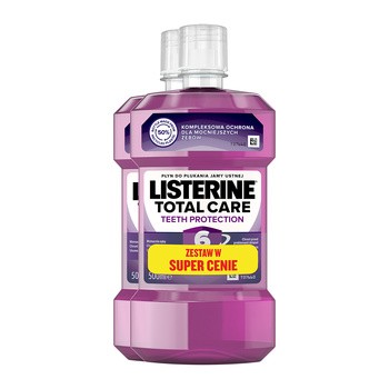 Zestaw Promocyjny Listerine Total Care, płyn do płukania jamy ustnej, 500 ml, 2 szt.