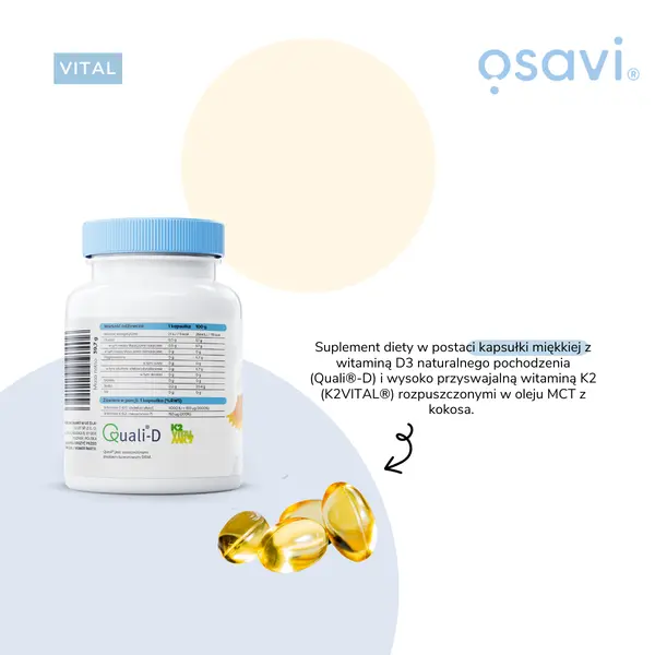 Витамин D3 Osavi Vital 4000 МЕ с K2 150 мкг, кости и иммунитет, 120 капсул — фото 4