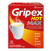 Gripex Hot MAX, proszek do sporządzania roztworu doustnego, 12 saszetek