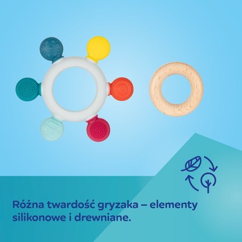 Canpol Babies, gryzak drewniano-silikonowy dla niemowląt STER, 1 szt.