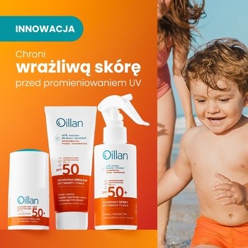 Oillan Sun, ochronny roll-on przeciwsłoneczny do twarzy i ciała SPF50, 50 ml