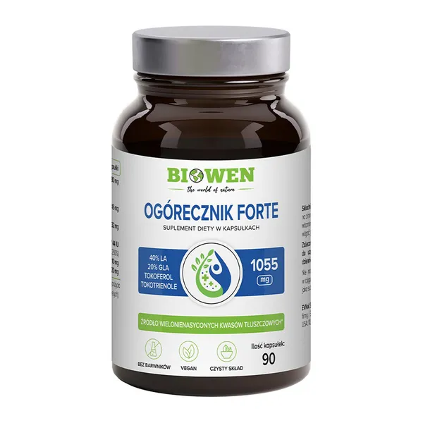 Масло огуречника Biowen Forte 1040 мг, с витамином E, 90 капсул