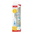 NUK First Choice, butelka 300 ml ze wskaźnikiem temperatury, 0 - 6 m., krokodyle, 1 szt.