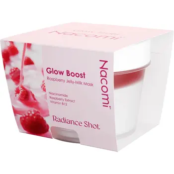 Nacomi Glow Boost Raspberry Jelly-Milk, maska do twarzy, 80 ml