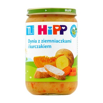 HiPP BIO dynia z ziemniaczkami i kurczakiem, po 11. miesiącu, 220 g