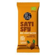 Diet-Food Satisfy Bio wegański baton kakaowy z olejkiem pomarańczowym, 35 g