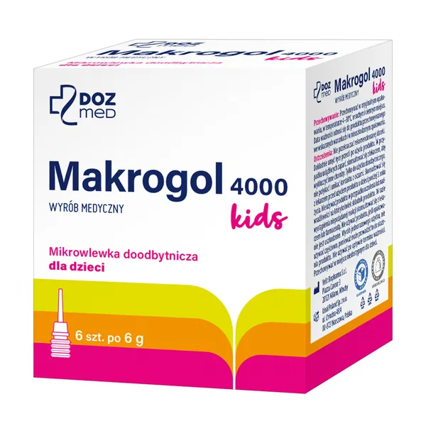 Микроклизмы ректальные DOZ Med Makrogol 4000 Kids, при запорах для детей, 6 × 6 г