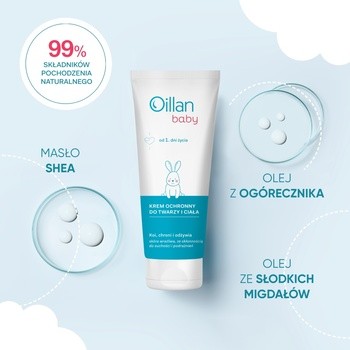 Oillan Baby, krem ochronny do twarzy i ciała, 75 ml