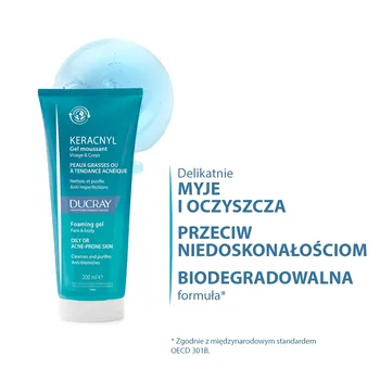 Ducray Keracnyl, żel pieniący, 200 ml