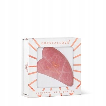 Crystallove, płytka 3D do masażu twarzy gua sha z kwarcu różowego, 1 szt.