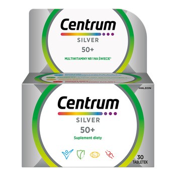 Centrum Silver 50+ witaminy i minerały dla osób po 50 roku życia, tabletki, 30 szt.