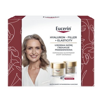Zestaw Eucerin Hyaluron Filler + Elasticity, przeciwzmarszczkowy krem na dzień SPF 30, 50 ml + przeciwzmarszczkowy krem na noc, 50 ml