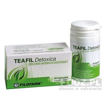 Teafil Detoxica, kapsułki, ekstrakt z zielonej herbaty, 30 szt