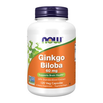 Now Foods Ginkgo Biloba 60 mg, kapsułki, 120 szt.