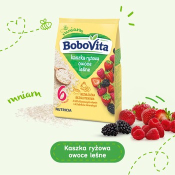 BoboVita, kaszka ryżowa o smaku owoców leśnych, 180 g