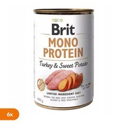 Zestaw 6 x Brit Mono Protein Turkey & Sweet Potato, monobiałkowa karma mokra dla psów, indyk i batat, 400 g