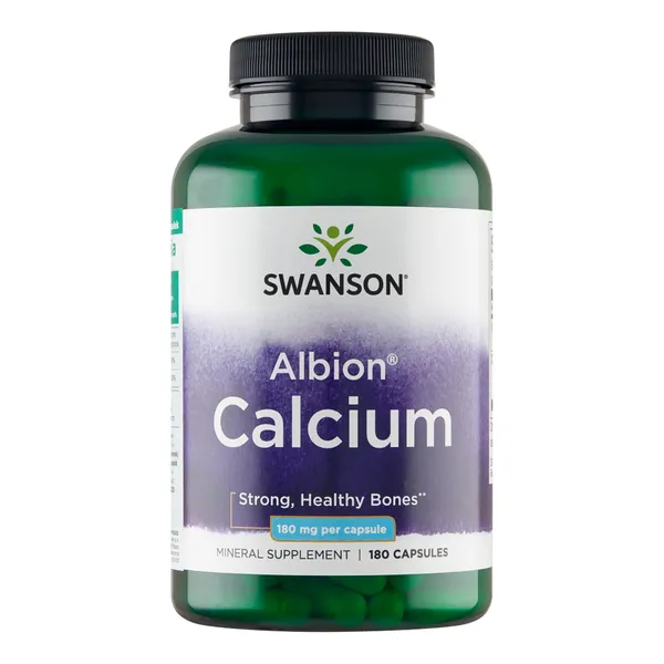 Кальций Swanson Albion Chelated Calcium, диглицинат кальция, с витамином D, 180 капсул