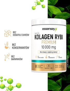 Essensey Kolagen Rybi Premium 10 000 mg, proszek, smak neutralny, 306 g