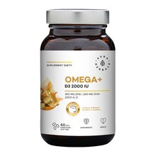 Aura Herbals Omega+Witamina D3 2000 IU, kapsułki miękkie, 60 szt.