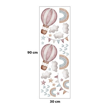 Sipo, Naklejki na ścianę dla dzieci, Balony i tęcza, 1 szt.