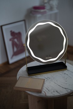 Beautifly Round LED Vanity Mirris, podświetlane lusterko do makijażu z regulacją światła LED, 1 szt.