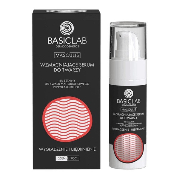 BasicLab BasicLab Masculis, wzmacniające serum do twarzy Wygładzenie i Ujędrnienie, 30 ml