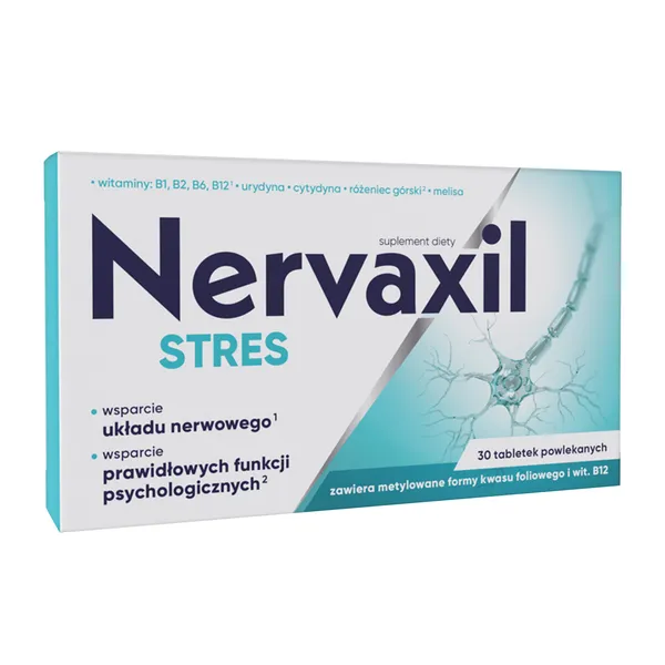 Nervaxil Stres Witaminy B + Różeniec + Melisa 30 tabletek [Nervaxil] - Nervaxil