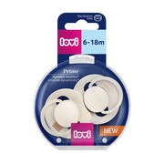 Canpol Lovi Prime, dynamiczny smoczek uspokajający silikonowy, 6-18 m Coconut/Ivory, 2 szt. https://azcdn.doz.pl/image/d/product/14cea1d9-scale-180x180.png