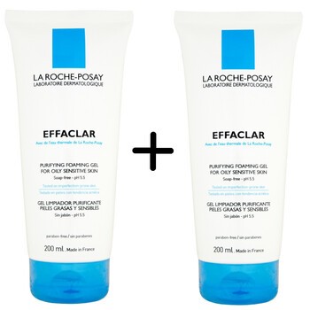 Zestaw Promocyjny La Roche-Posay Effaclar, żel do mycia twarzy, 200 ml x 2 opakowania, drugi produkt 50% TANIEJ