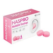 alt Haspro Moldable, formowane zatyczki do uszu, różowe, 6 par