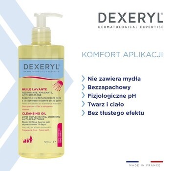 Zestaw Dexeryl, olejek do mycia ciała, 500 ml + krem emolientowy, 500 g