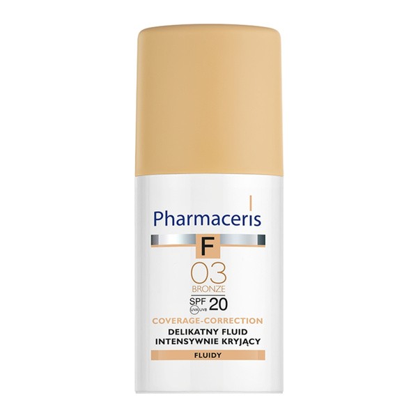 Pharmaceris Pharmaceris F, delikatny fluid intensywnie kryjący, Bronze 03, SPF 20, 30 ml