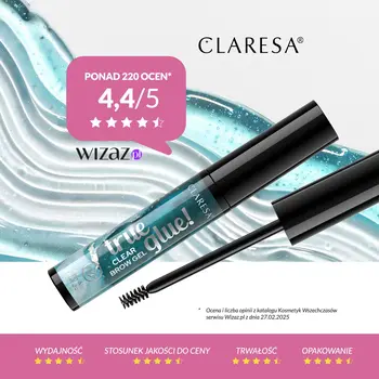 Claresa True Glue!, żel do stylizacji brwi, Transparent, 8 g