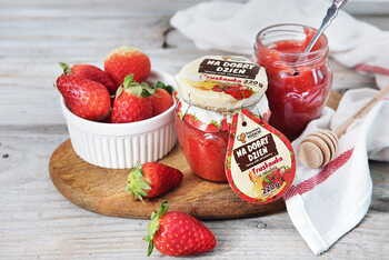 Pszczelarz Kozacki, Na dobry dzień, miód z truskawką, 220 g