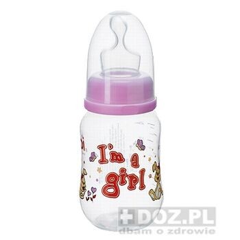 Bibi, butelka antykolkowa, wąska szyjka, Little Stars, girl, 125 ml