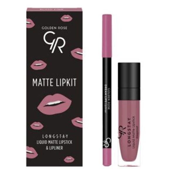 Golden Rose Golden Rose Matte Lipkit, zestaw do makijażu ust, pink, 7,6 g