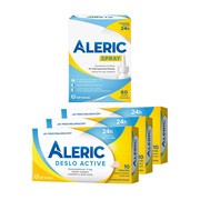 Zestaw Aleric na alergię i katar sienny dla dorosłych, 3x Aleric Deslo Active 5mg oraz Aleric Spay 60 dawek